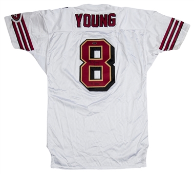 1997 Steve Young Game Used and Twice Signed San Francisco 49ers Road Jersey (PSA/DNA and SCD)